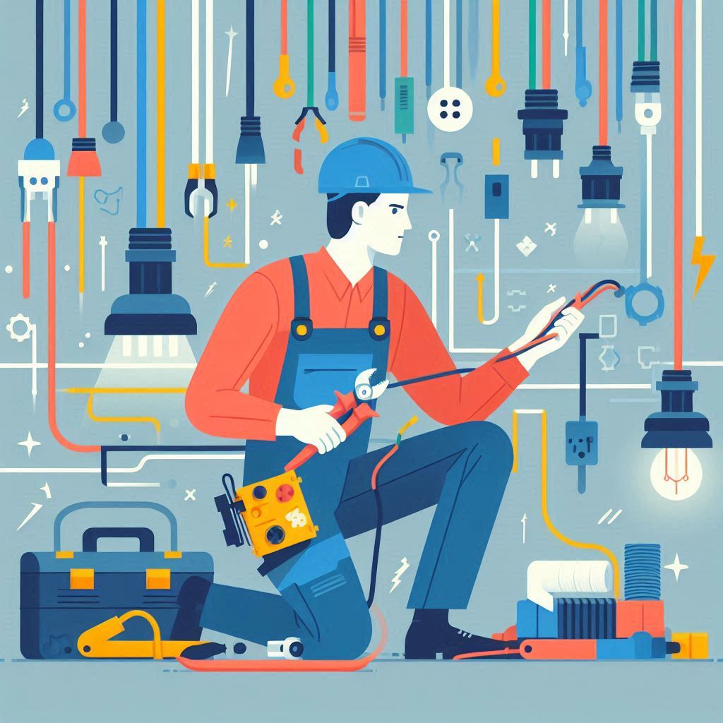 تعمیرکار اوسا در حال عیب‌یابی مدار الکترونیکی